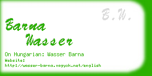 barna wasser business card